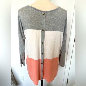 Super Soft Color Block Short Sleeve Tshirt size L